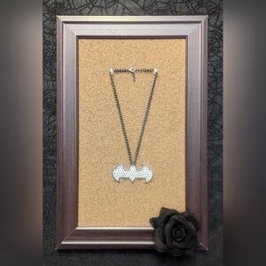 Batman Logo Faux Diamond Necklace